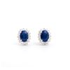 14KT White Gold 2.05ctw Blue Sapphire and Diamond Earrings