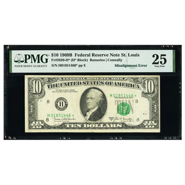 1969B $10 STAR ERROR FRN PMG 25