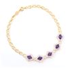 Plated 18KT Yellow Gold 2.05ctw Amethyst and Diamond Bracelet