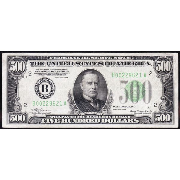 1934 $500 New York Federal Reserve Note