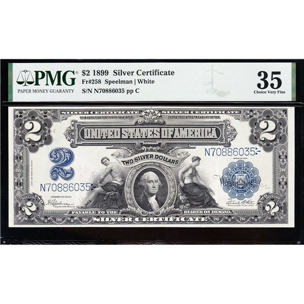 1899 $2 Mini Porthole Silver Cert PMG 35
