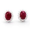 14KT White Gold 2.05ctw Ruby and Diamond Earrings