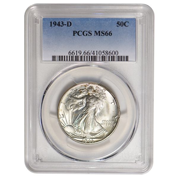 1943-D Walking Liberty Half Dollar PCGS MS66