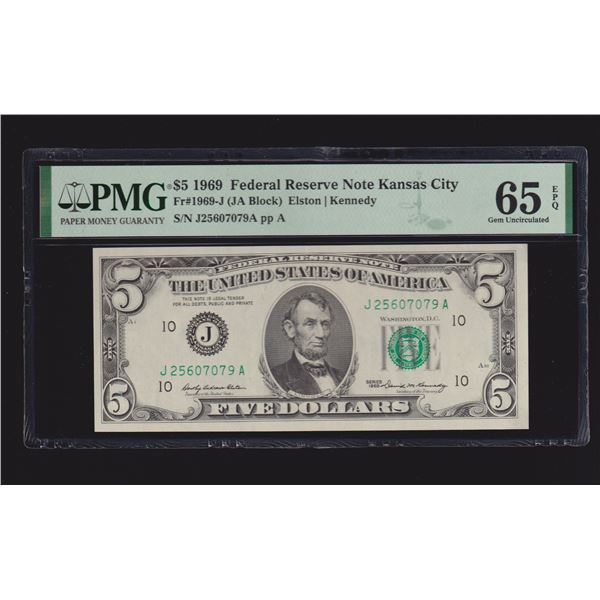 1969 $5 Kansas City FRN PMG 65EPQ