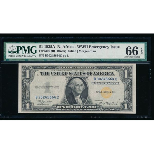1935A $1 N Africa Silver Certificate PMG 66EPQ