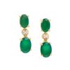 Plated 18KT Yellow Gold 2.00ctw Green Agate and Diamond Earrings