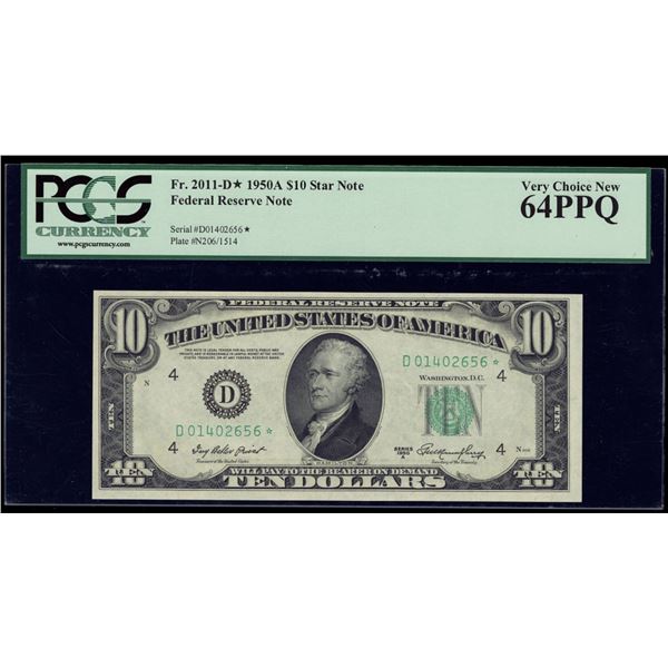 1950A $10 STAR Cleveland FRN PCGS 64PPQ