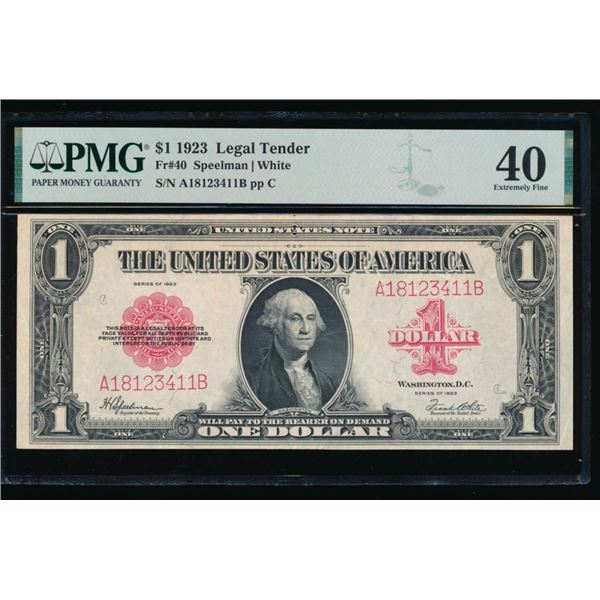 1923 $1 Legal Tender Note PMG 40