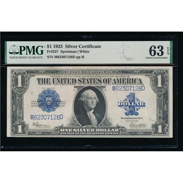 1923 $1 Silver Certificate PMG 63EPQ