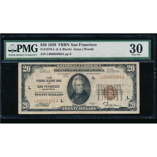 1929 $20 San Francisco FRN PMG 30