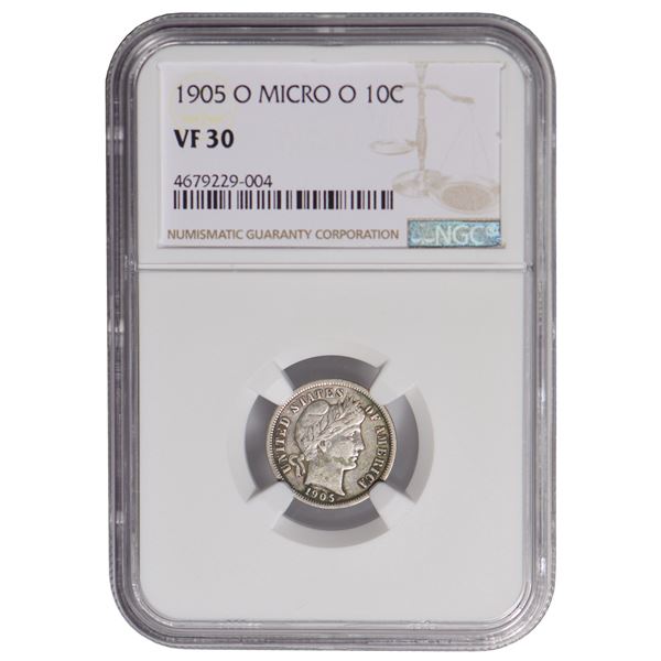 1905-O Barber Dime Micro O NGC VF30