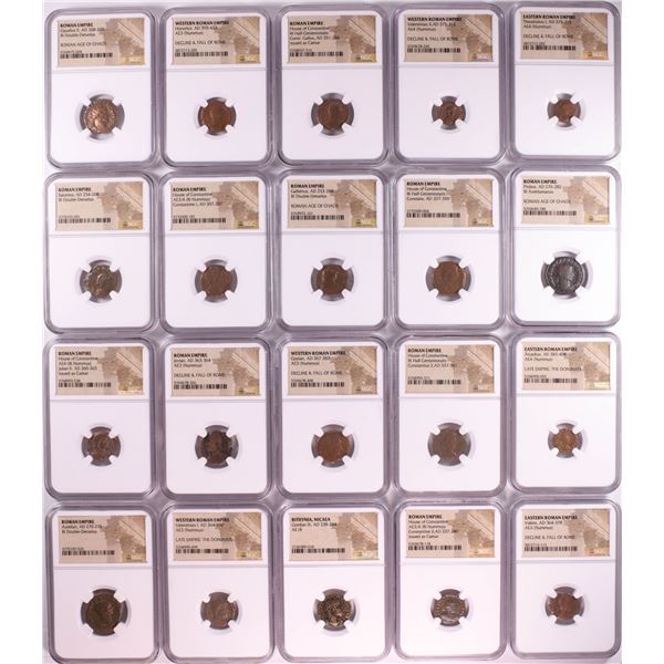 Lot of (20) Different Ancient Roman Empire Coins NGC Certified