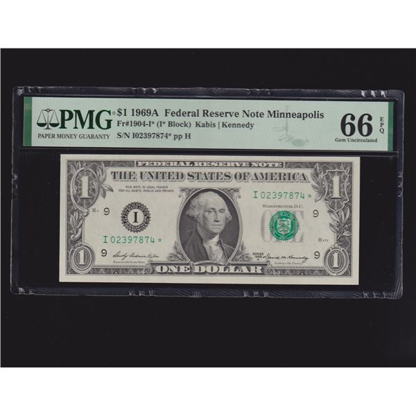 1969A $1 STAR Minneapolis FRN PMG 66EPQ