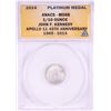 2014 Proof 1/10 oz Platinum JFK Apollo 11 Anniversary Medal ANACS MS68