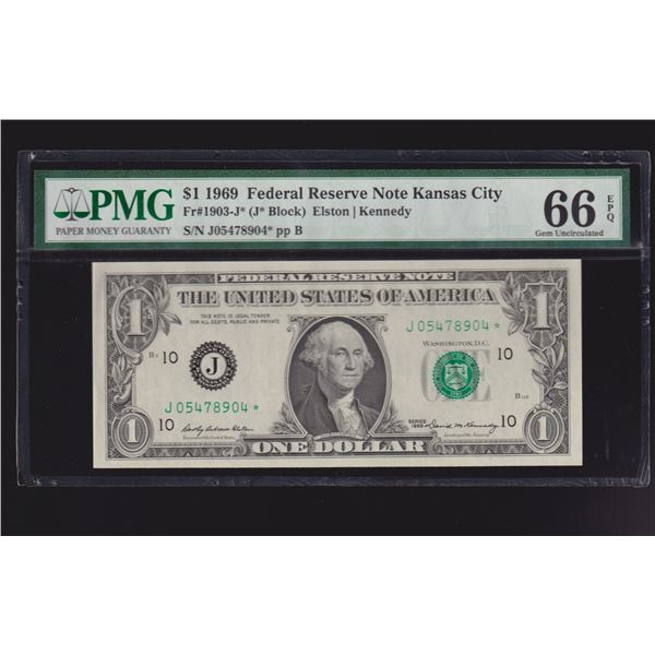 1969 $1 STAR Kansas City FRN PMG 66EPQ