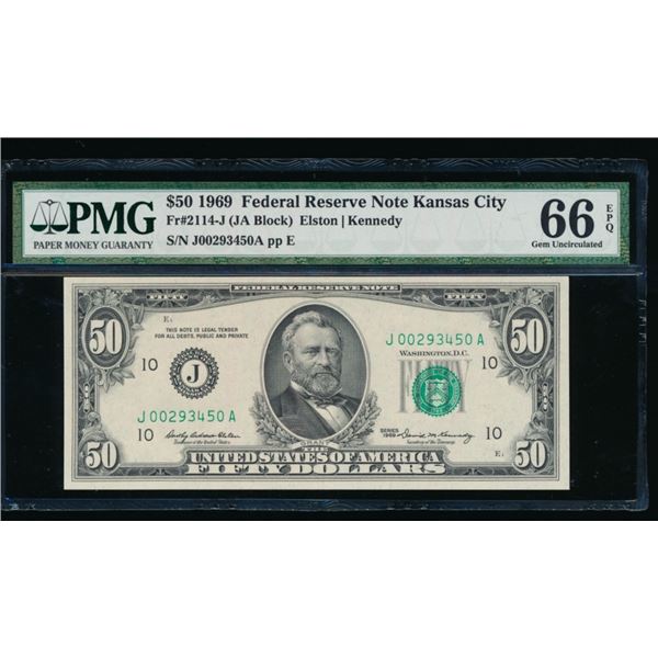 1969 $50 Kansas City FRN PMG 66EPQ