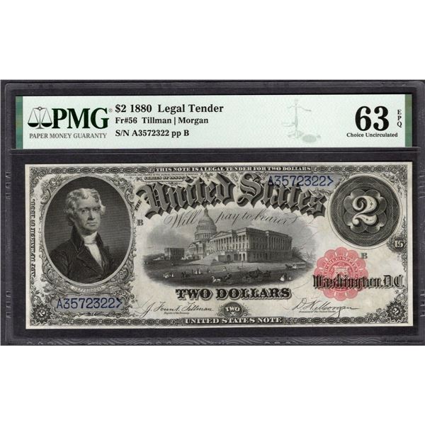 1880 $2 Legal Tender Note PMG 63EPQ