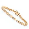 Plated 18KT Yellow Gold Diamond Heart Bracelet