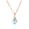 Plated 18KT Yellow Gold 4.35ctw Blue Topaz and Diamond Pendant with Chain