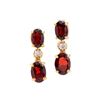 Plated 18KT Yellow Gold 2.50ctw Garnet and Diamond Earrings