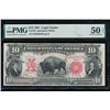 1901 $10 Bison Legal Tender Note PMG 50EPQ