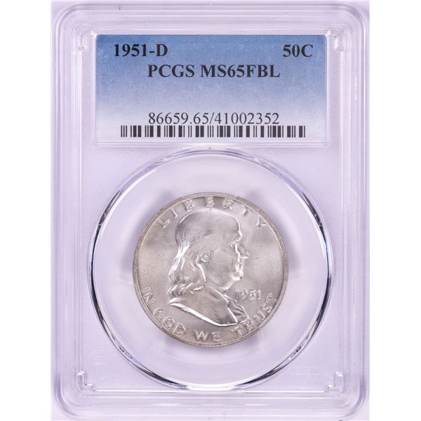 1951-D Franklin Half Dollar Coin PCGS MS65FBL