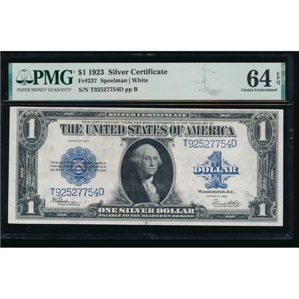 1923 $1 Silver Certificate PMG 64EPQ