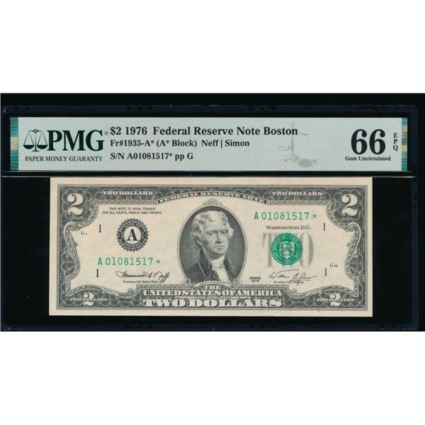 1976 $2 STAR Boston FRN PMG 66EPQ