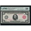 1914 $20 Red Seal New York Federal Reserve Note PMG 58