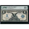 1899 $1 Mule Black Eagle Silver Cert PMG 55