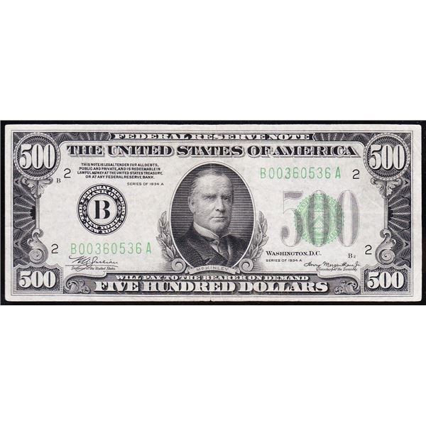 1934A $500 New York Federal Reserve Note
