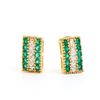 Plated 18KT Yellow Gold 1.02ctw Green Agate and Diamond Earrings