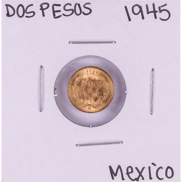 1945 Mexico Dos Pesos Gold Coin