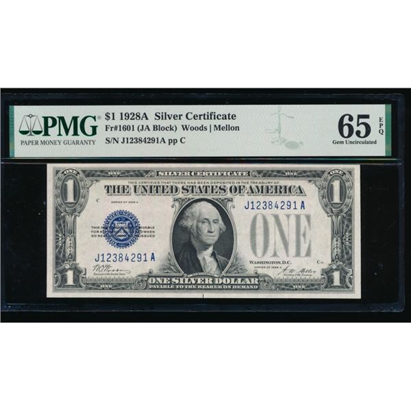 1928A $1 Silver Certificate PMG 65EPQ