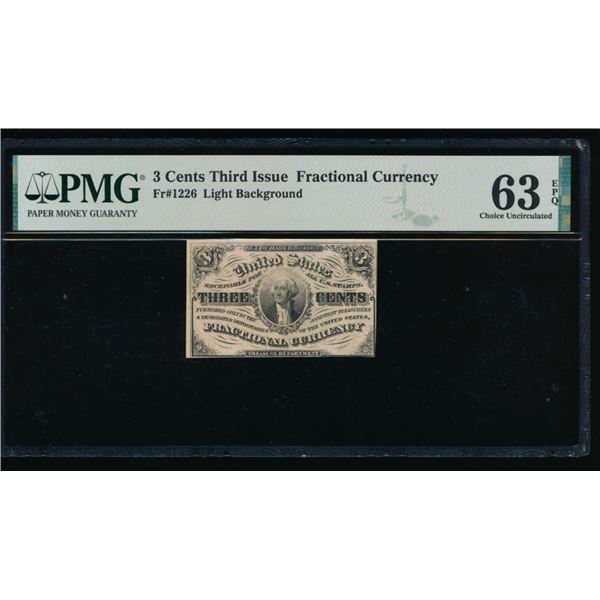 3 Cent Third Issue Fractional PMG 63EPQ