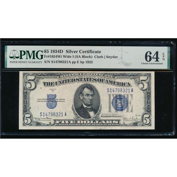 1935D $5 Silver Certificate PMG 64EPQ