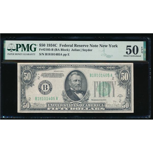 1934C $50 New York FRN PMG 50EPQ