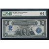 1899 $2 Mini Porthole Silver Cert PMG 64EPQ