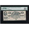 1862 $2 T-42 Confederate PMG 55EPQ