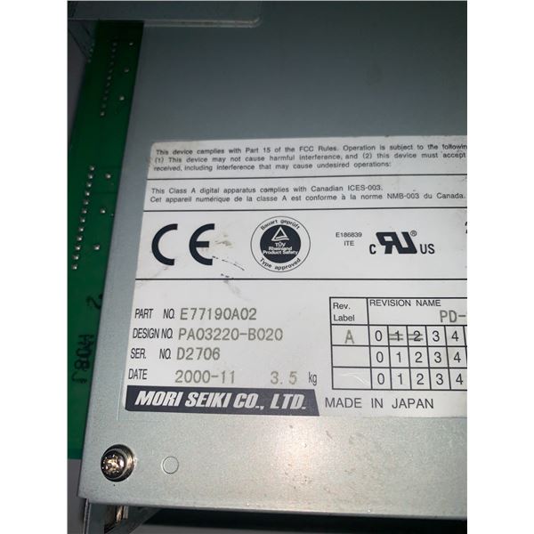 Mori Seiki #E77190A02 MSX-501 Control Screen