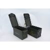 Image 2 : 2 Medium Metal Ammo Cans & Lighted Safety Glasses 