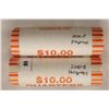 Image 1 : 2-$10 ROLLS OF 2010-P & D HOT SPRINGS QUARTERS BU