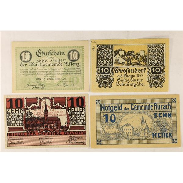 4-1920 GERMAN 10 NOTGELDS CRISP UNC