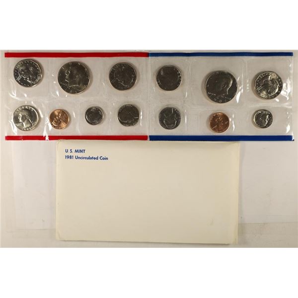 1981 US MINT SET (UNC) P/D (WITH ENVELOPE)