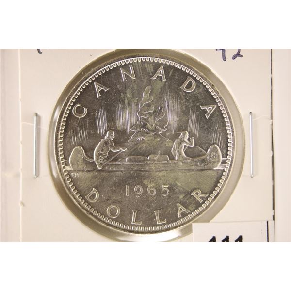 1965 BLUNT TYPE II CANADA SILVER DOLLAR BU