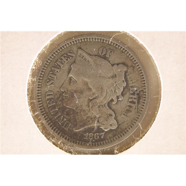 1867 THREE CENT PIECE (NICKEL)