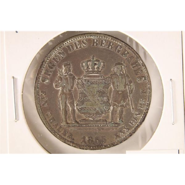 1865-B GERMANY, SAXONY-ALBERTINE SILVER THALER KM #1212