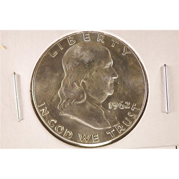 1962-D SILVER FRANKLIN HALF DOLLAR BRILLIANT UNC
