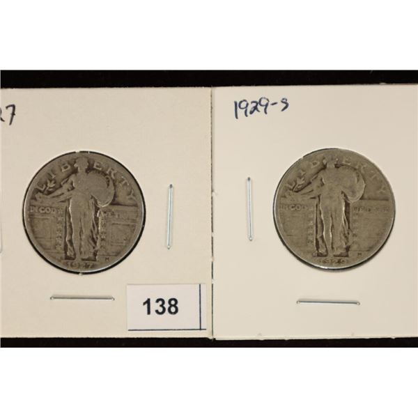1927 & 1929-S STANDING LIBERTY QUARTERS