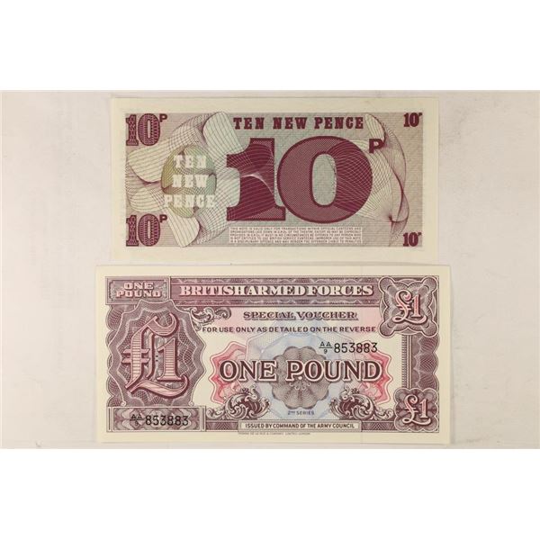 2 PIECES OF BRITISH ARMED FORCES SPECIAL VOUCHERS